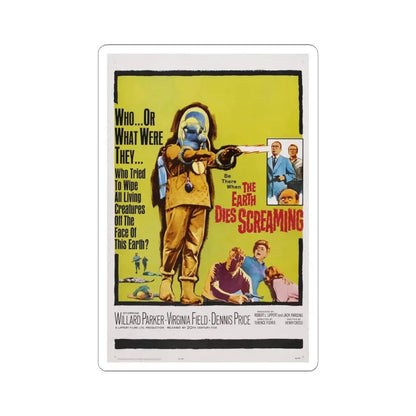 THE EARTH DIES SCREAMING 1964 Movie Poster - STICKER Vinyl Kiss-Cut Decal 4 Inch White - The Sticker Space