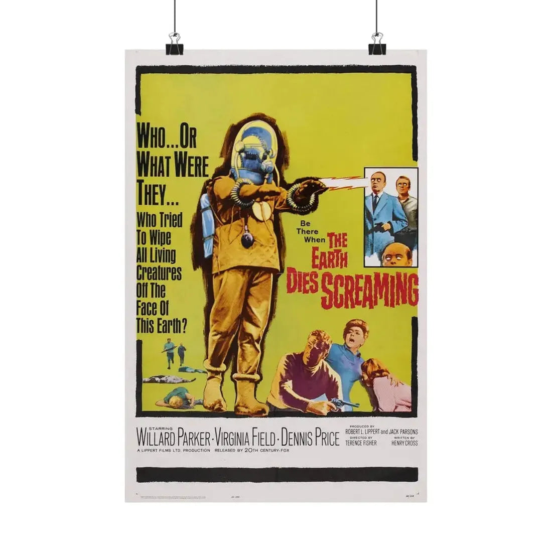 THE EARTH DIES SCREAMING 1964 - Paper Movie Poster 12″ x 18″ Matte - The Sticker Space
