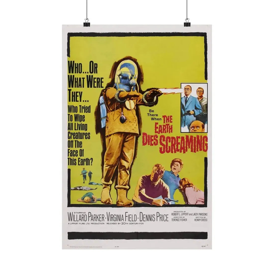 THE EARTH DIES SCREAMING 1964 - Paper Movie Poster 16″ x 24″ Matte - The Sticker Space