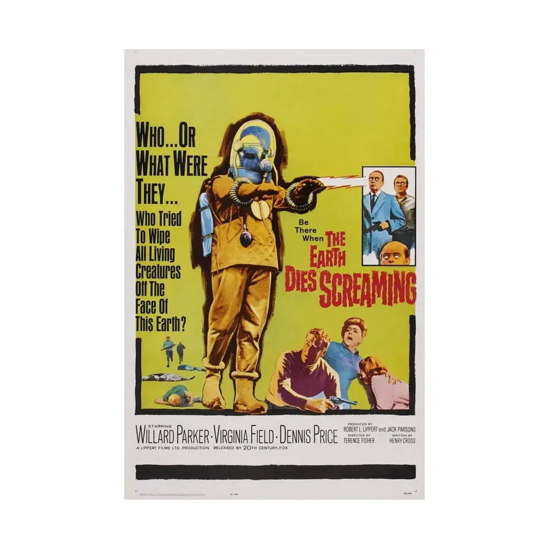 THE EARTH DIES SCREAMING 1964 - Paper Movie Poster - The Sticker Space