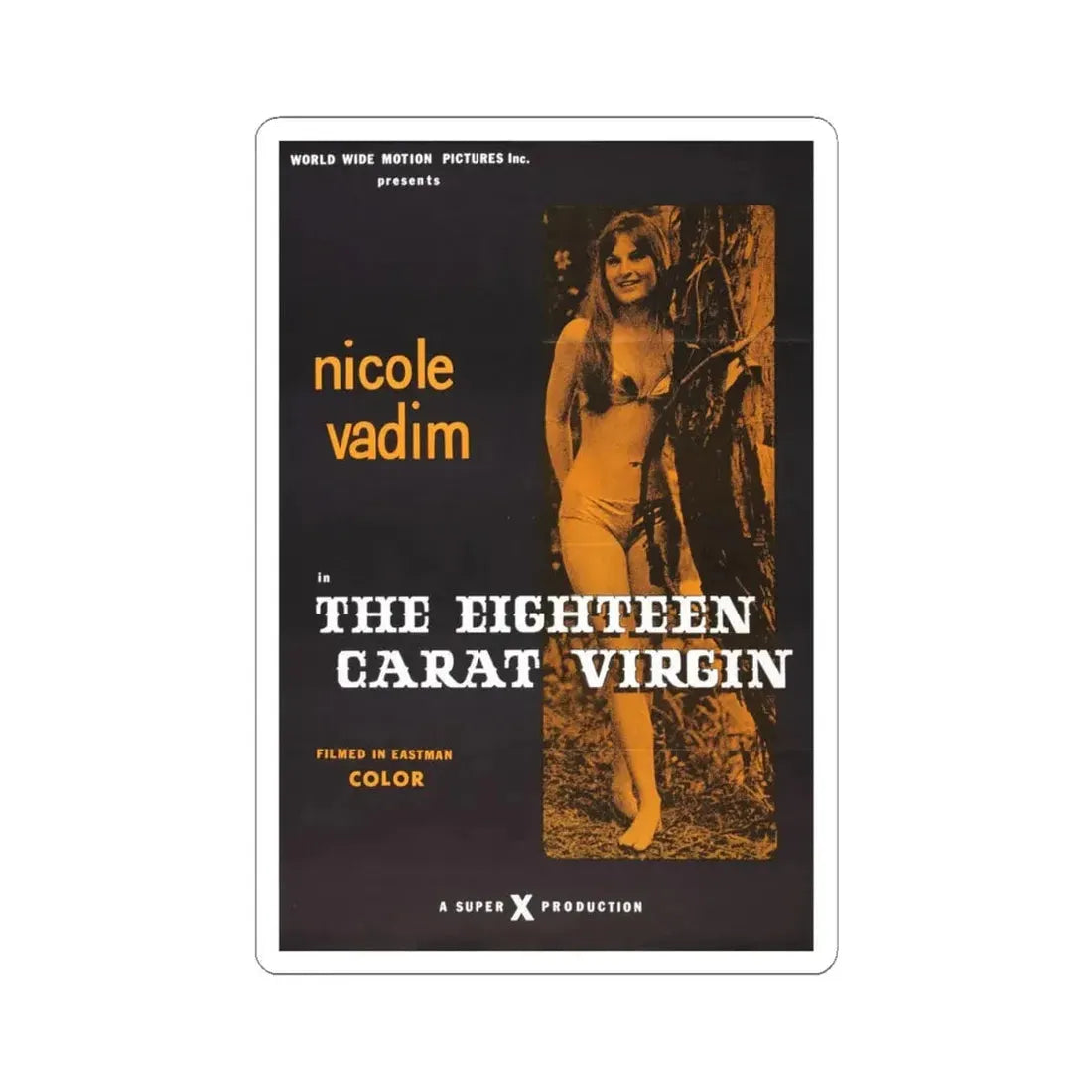 THE EIGHTEEN CARAT VIRGIN 1971 Movie Poster - STICKER Vinyl Kiss-Cut Decal 4 Inch White - The Sticker Space