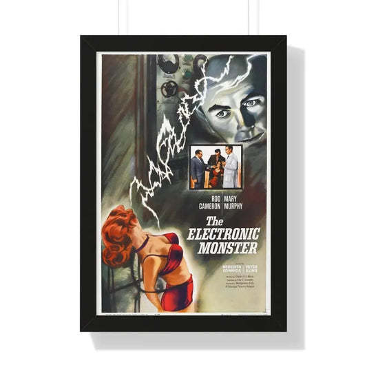 THE ELECTRONIC MONSTER 1958 - Framed Movie Poster 16″ x 24″ Black - The Sticker Space