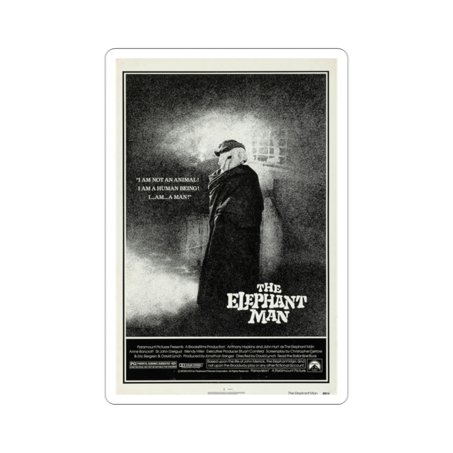 The Elephant Man 1980 Movie Poster STICKER Vinyl Die-Cut Decal-2 Inch-The Sticker Space