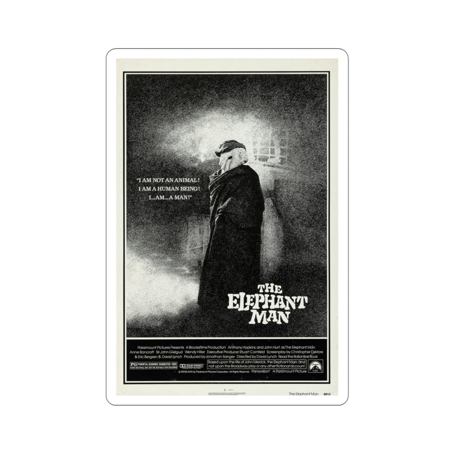 The Elephant Man 1980 Movie Poster STICKER Vinyl Die-Cut Decal-3 Inch-The Sticker Space