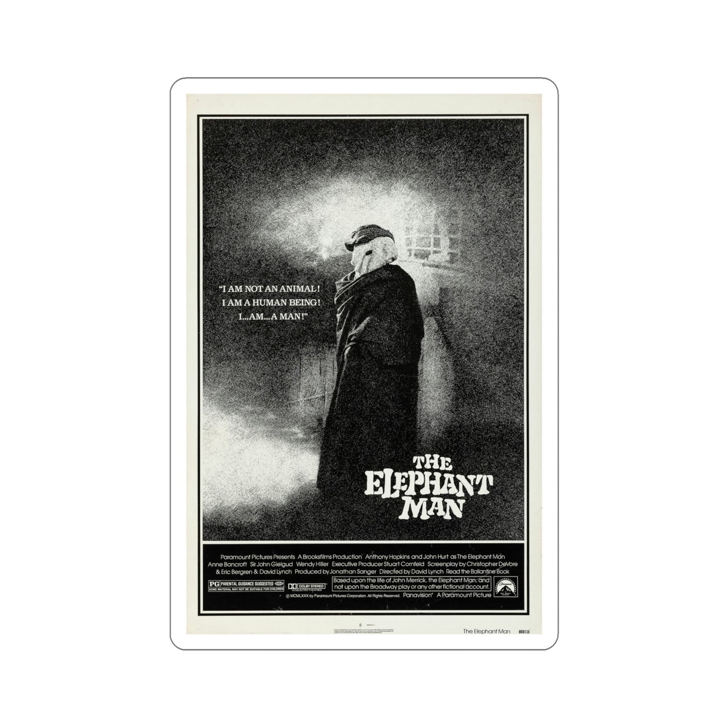 The Elephant Man 1980 Movie Poster STICKER Vinyl Die-Cut Decal-6 Inch-The Sticker Space