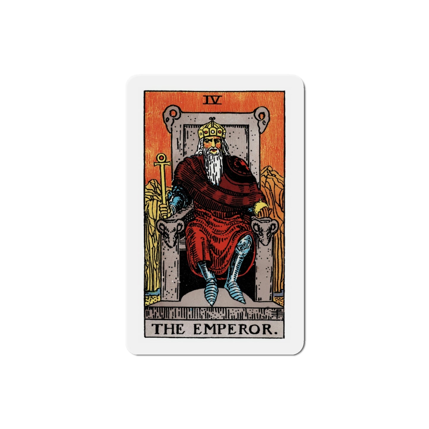 The Emperor (Tarot Card) Die-Cut Magnet-3 Inch-The Sticker Space