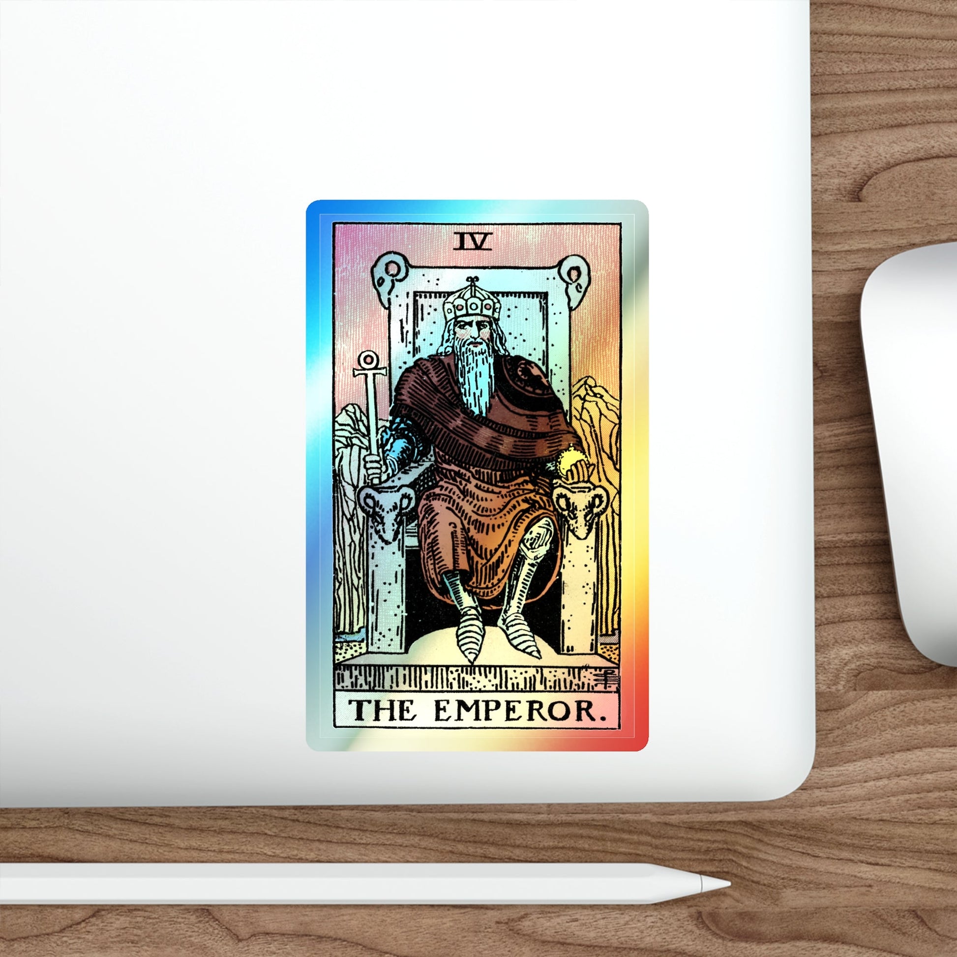 The Emperor (Tarot Card) Holographic STICKER Die-Cut Vinyl Decal-The Sticker Space