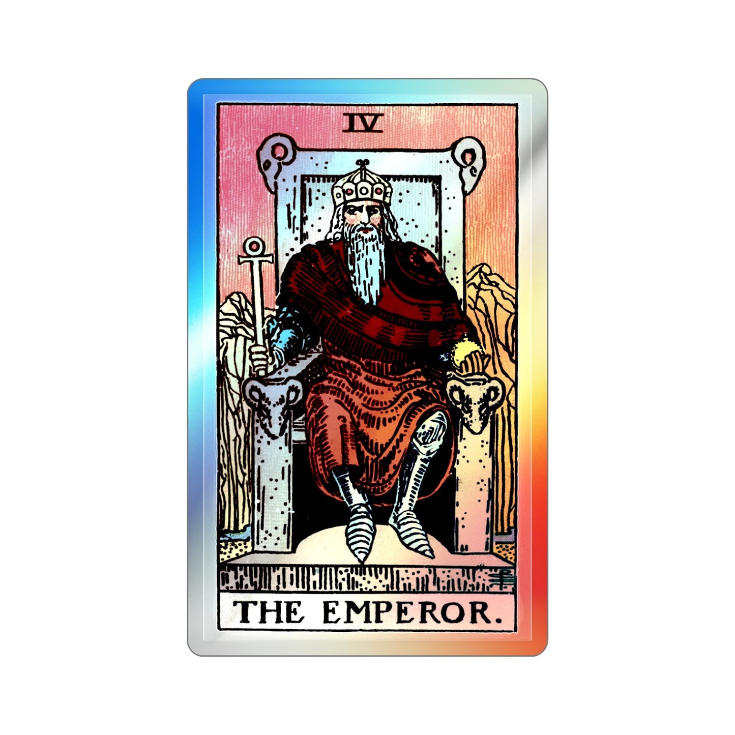 The Emperor (Tarot Card) Holographic STICKER Die-Cut Vinyl Decal-2 Inch-The Sticker Space