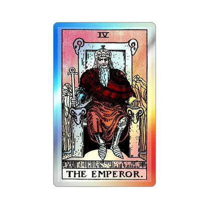 The Emperor (Tarot Card) Holographic STICKER Die-Cut Vinyl Decal 6 Inch Holographic - The Sticker Space