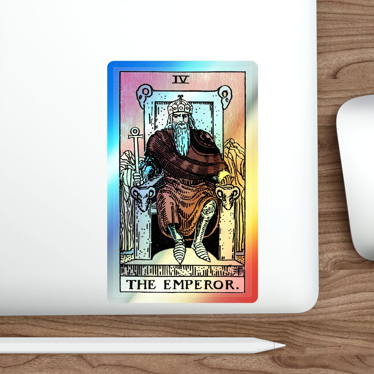 The Emperor (Tarot Card) Holographic STICKER Die-Cut Vinyl Decal-The Sticker Space