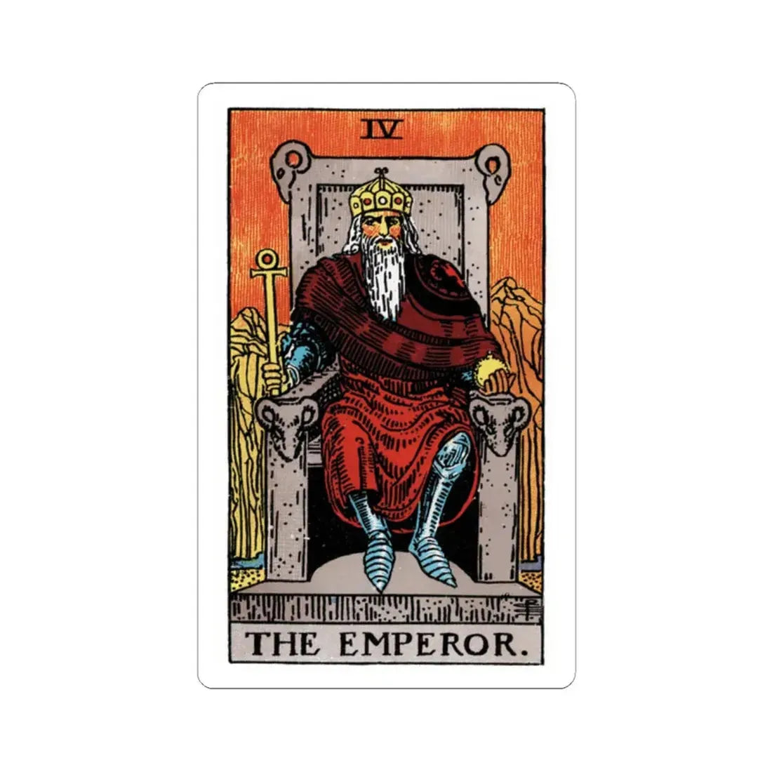 The Emperor (Tarot Card) STICKER Vinyl Kiss-Cut Decal 2 Inch White - The Sticker Space