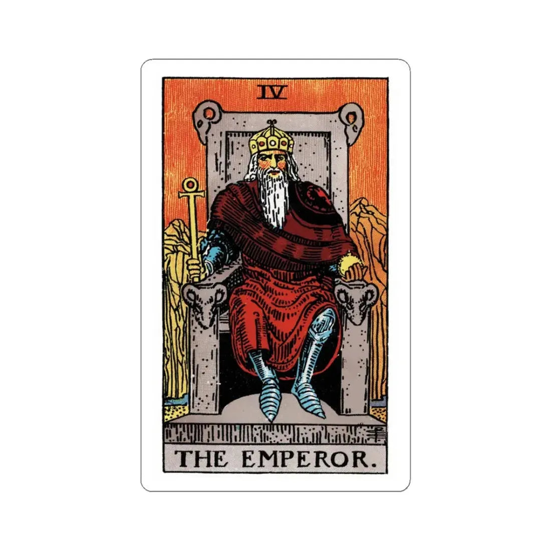 The Emperor (Tarot Card) STICKER Vinyl Kiss-Cut Decal 3 Inch White - The Sticker Space