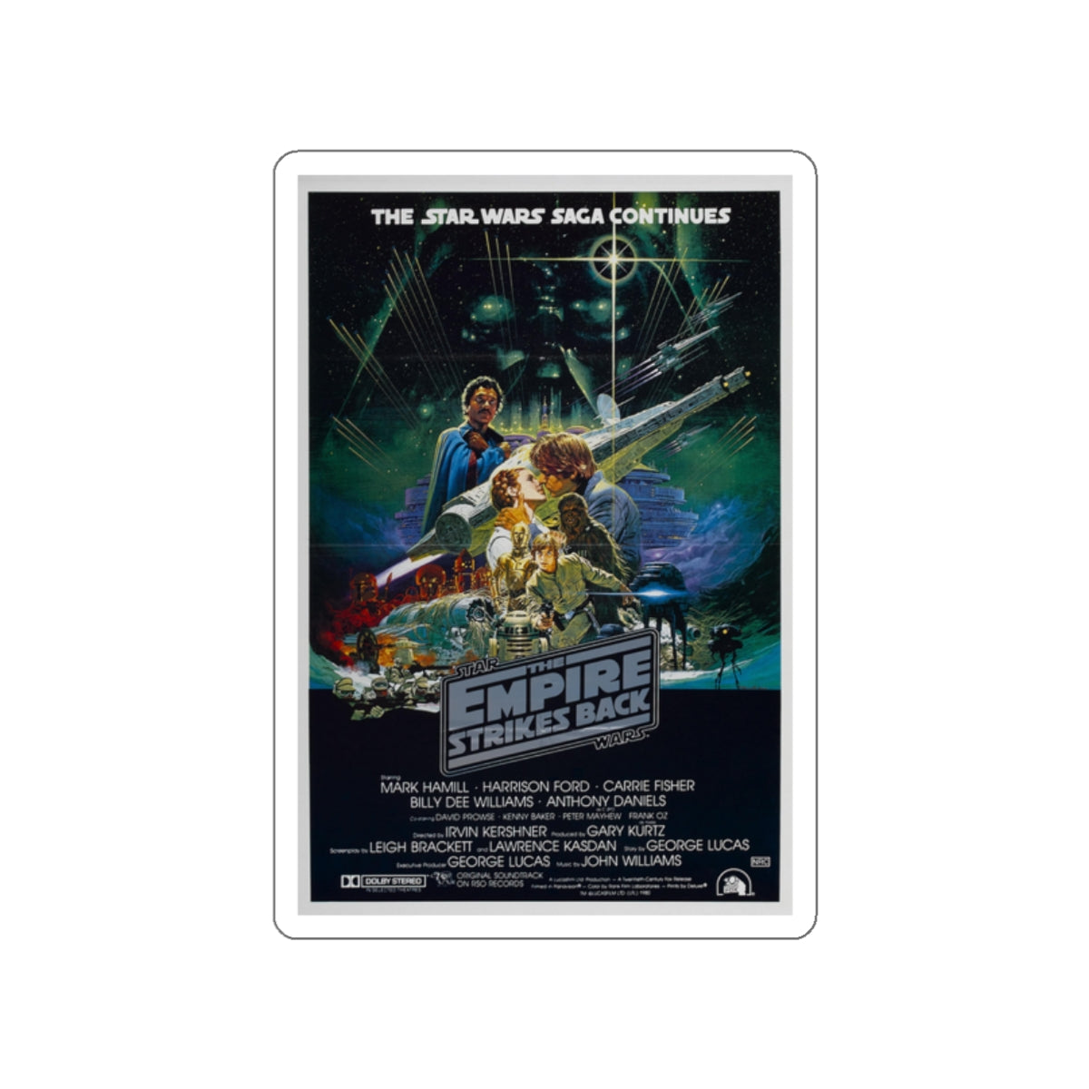 THE EMPIRE STRIKES BACK (2) 1980 Movie Poster STICKER Vinyl Die-Cut Decal-White-The Sticker Space