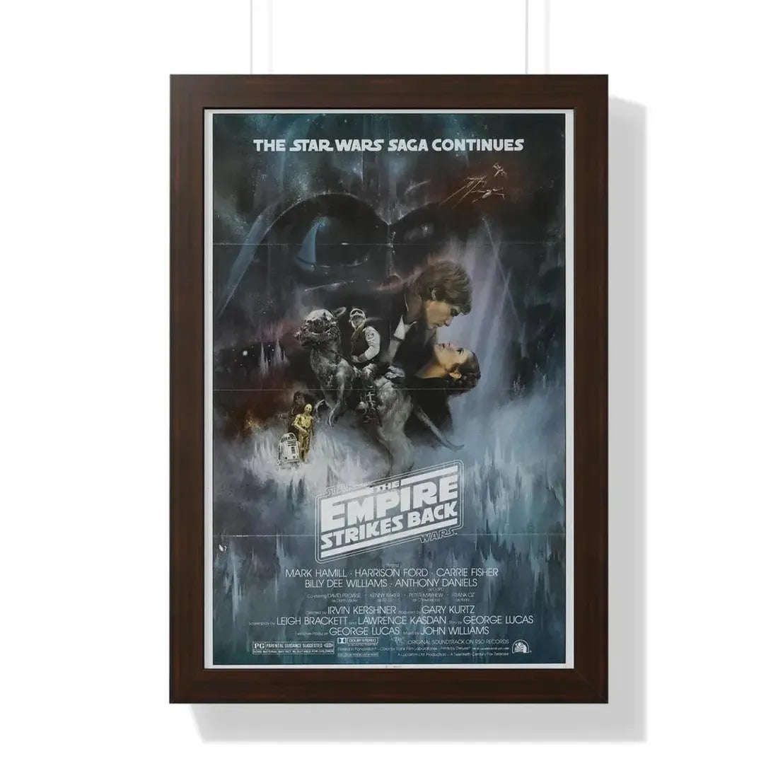 THE EMPIRE STRIKES BACK (3) 1980 - Framed Movie Poster 16″ x 24″ Walnut - The Sticker Space