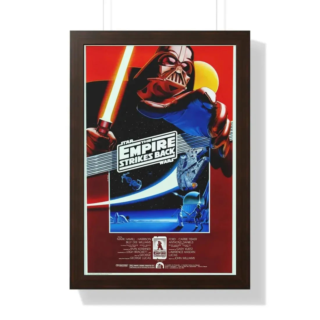 THE EMPIRE STRIKES BACK (5) 1980 - Framed Movie Poster 16″ x 24″ Walnut - The Sticker Space