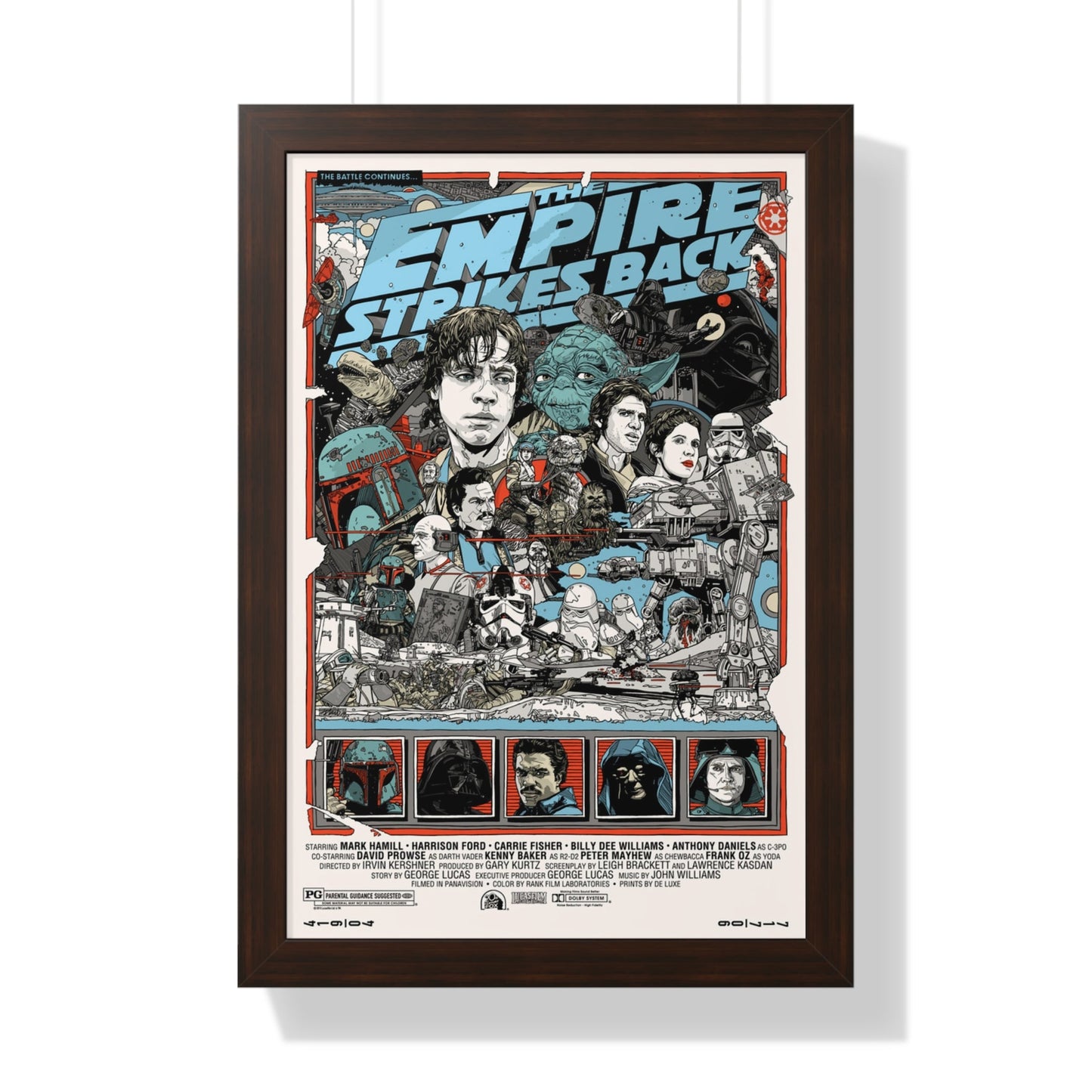 THE EMPIRE STRIKES BACK (ALAMO) 1980 - Framed Movie Poster-16″ x 24″-The Sticker Space