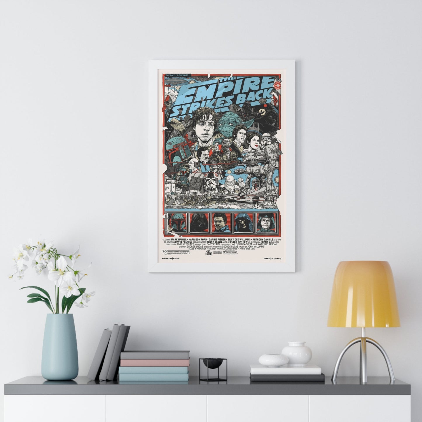 THE EMPIRE STRIKES BACK (ALAMO) 1980 - Framed Movie Poster-The Sticker Space