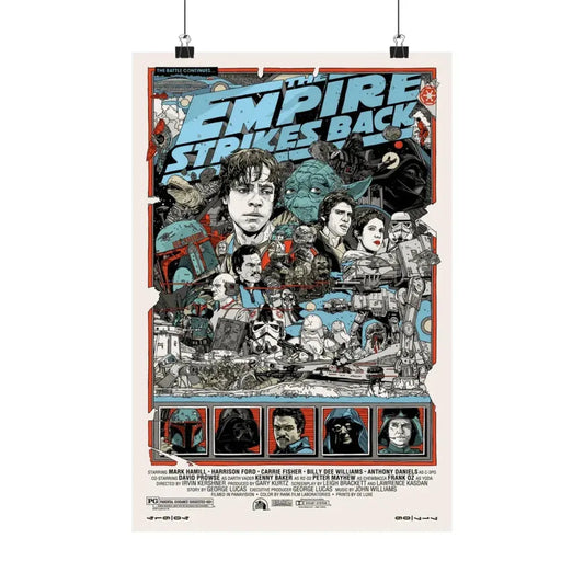 THE EMPIRE STRIKES BACK (ALAMO) 1980 - Paper Movie Poster 12″ x 18″ Matte - The Sticker Space