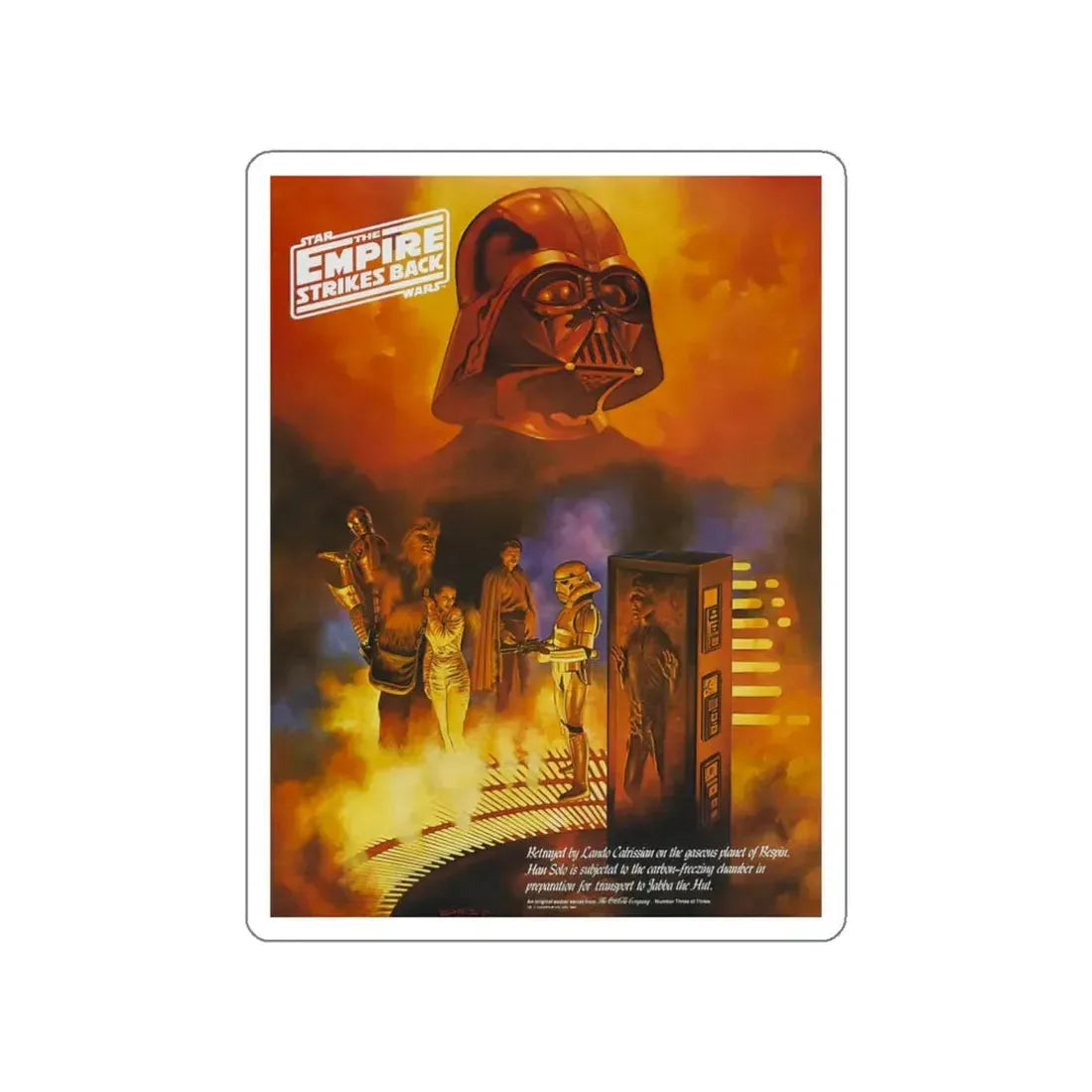 THE EMPIRE STRIKES BACK (COCA COLA ADVANCE 1) 1980 Movie Poster STICKER Vinyl Die-Cut Decal 3 Inch - The Sticker Space