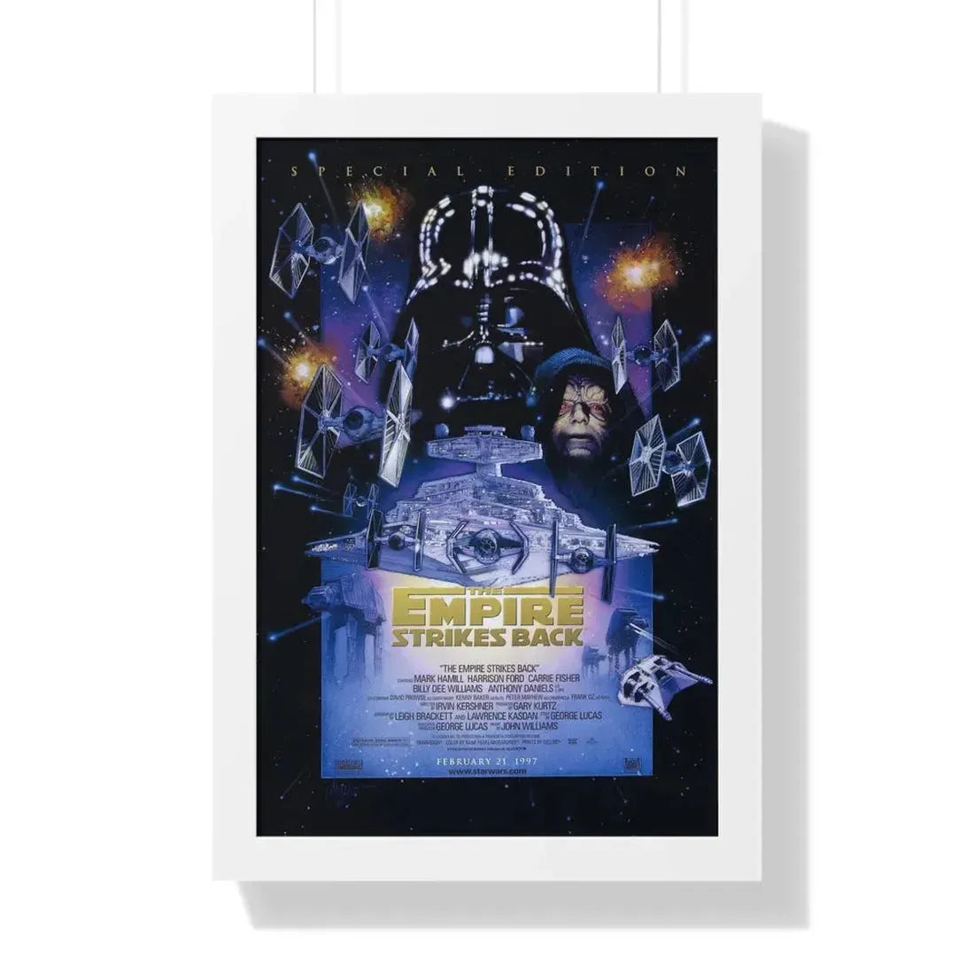 THE EMPIRE STRIKES BACK - SPECIAL EDITION 1980 - Framed Movie Poster 16″ x 24″ White - The Sticker Space