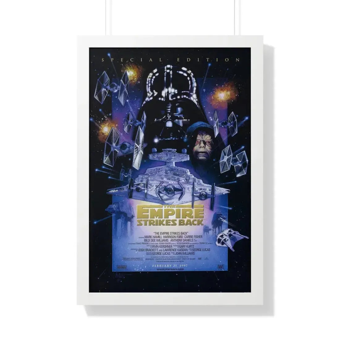 THE EMPIRE STRIKES BACK - SPECIAL EDITION 1980 - Framed Movie Poster 20" x 30" White - The Sticker Space