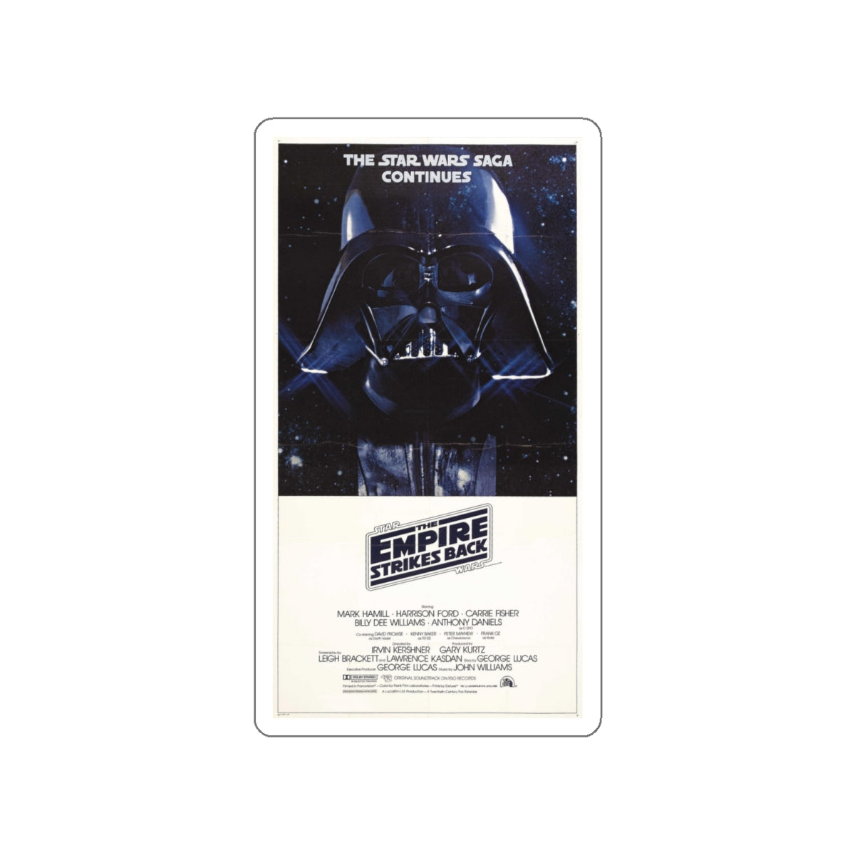 THE EMPIRE STRIKES BACK (TEASER) 1980 Movie Poster STICKER Vinyl Die-Cut Decal-White-The Sticker Space