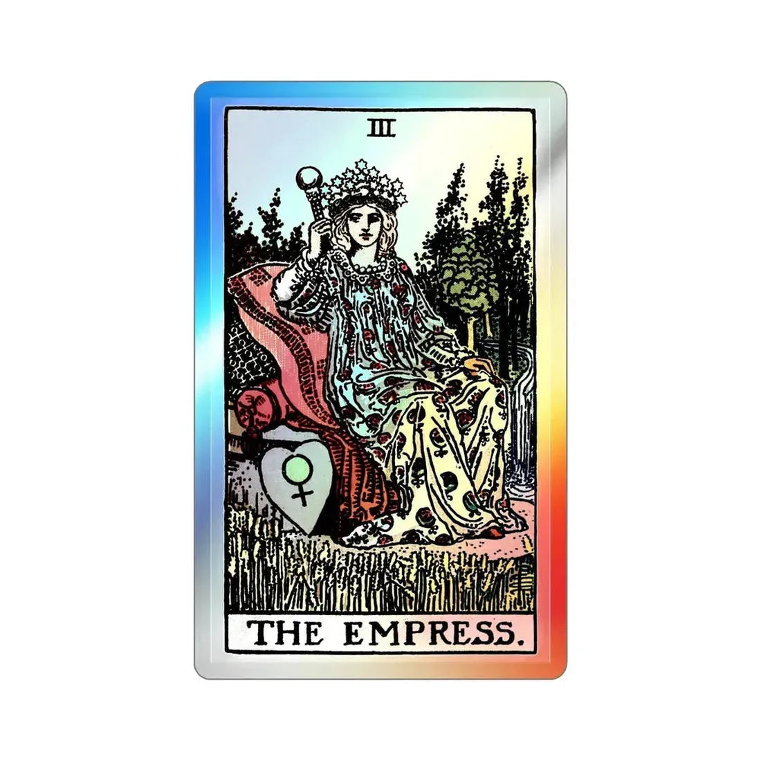 The Empress (Tarot Card) Holographic STICKER Die-Cut Vinyl Decal 3 Inch Holographic - The Sticker Space