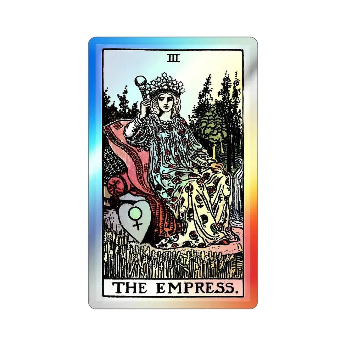 The Empress (Tarot Card) Holographic STICKER Die-Cut Vinyl Decal 4 Inch Holographic - The Sticker Space