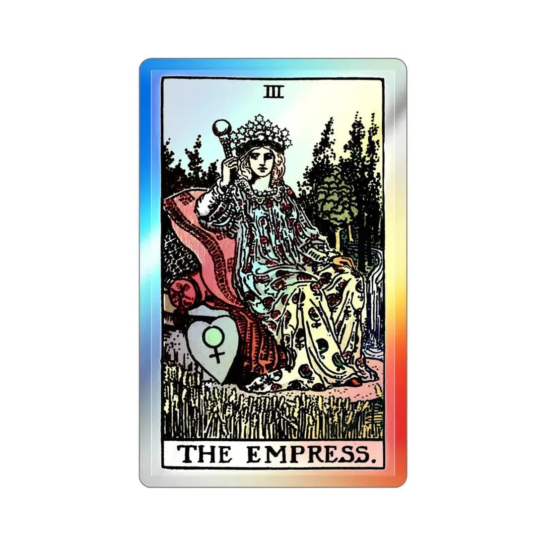 The Empress (Tarot Card) Holographic STICKER Die-Cut Vinyl Decal - The Sticker Space