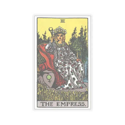 The Empress (Tarot Card) STICKER Vinyl Kiss-Cut Decal 4 Inch Transparent - The Sticker Space