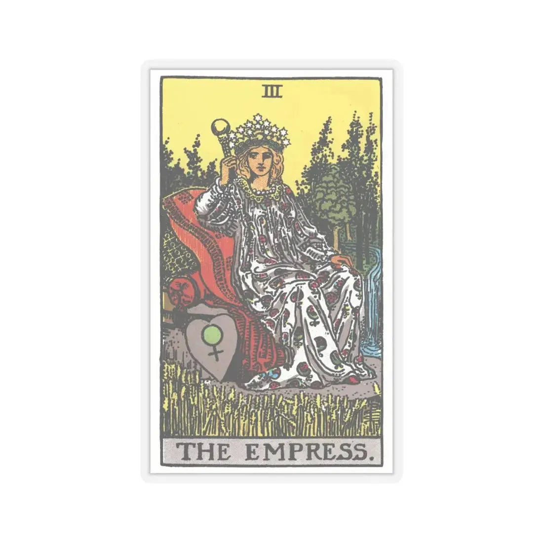 The Empress (Tarot Card) STICKER Vinyl Kiss-Cut Decal 6 Inch Transparent - The Sticker Space