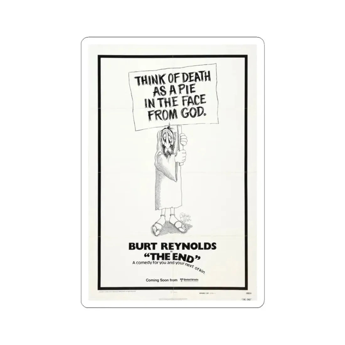 The End 1978 Movie Poster - STICKER Vinyl Kiss-Cut Decal 3 Inch White - The Sticker Space