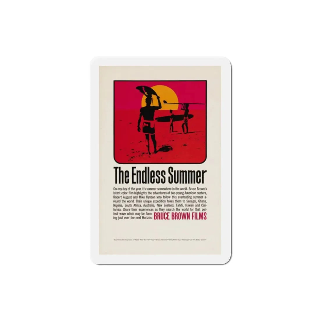 The Endless Summer 1966 Movie Poster Refrigerator Magnet 2 Inch - The Sticker Space