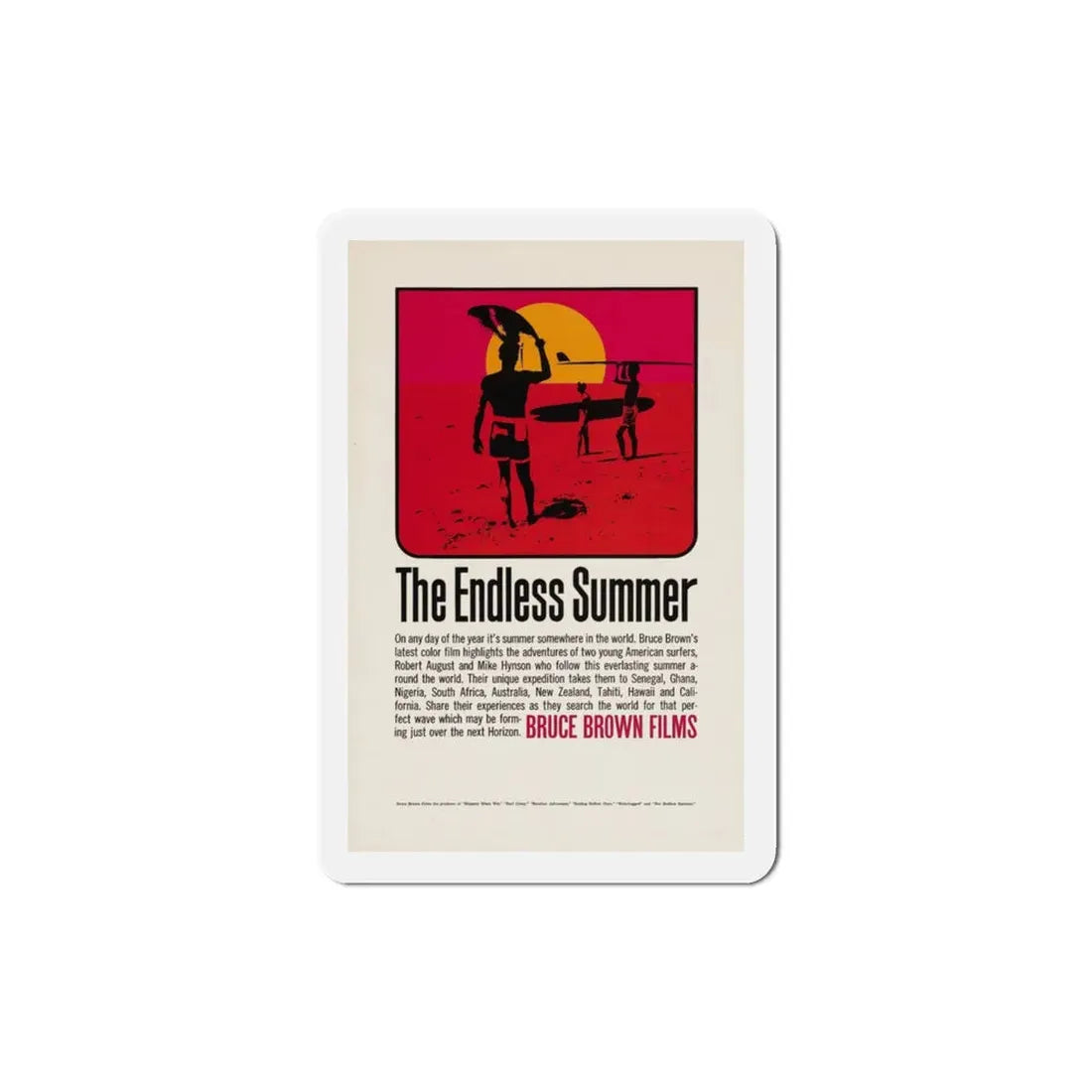 The Endless Summer 1966 Movie Poster Refrigerator Magnet 3 Inch - The Sticker Space