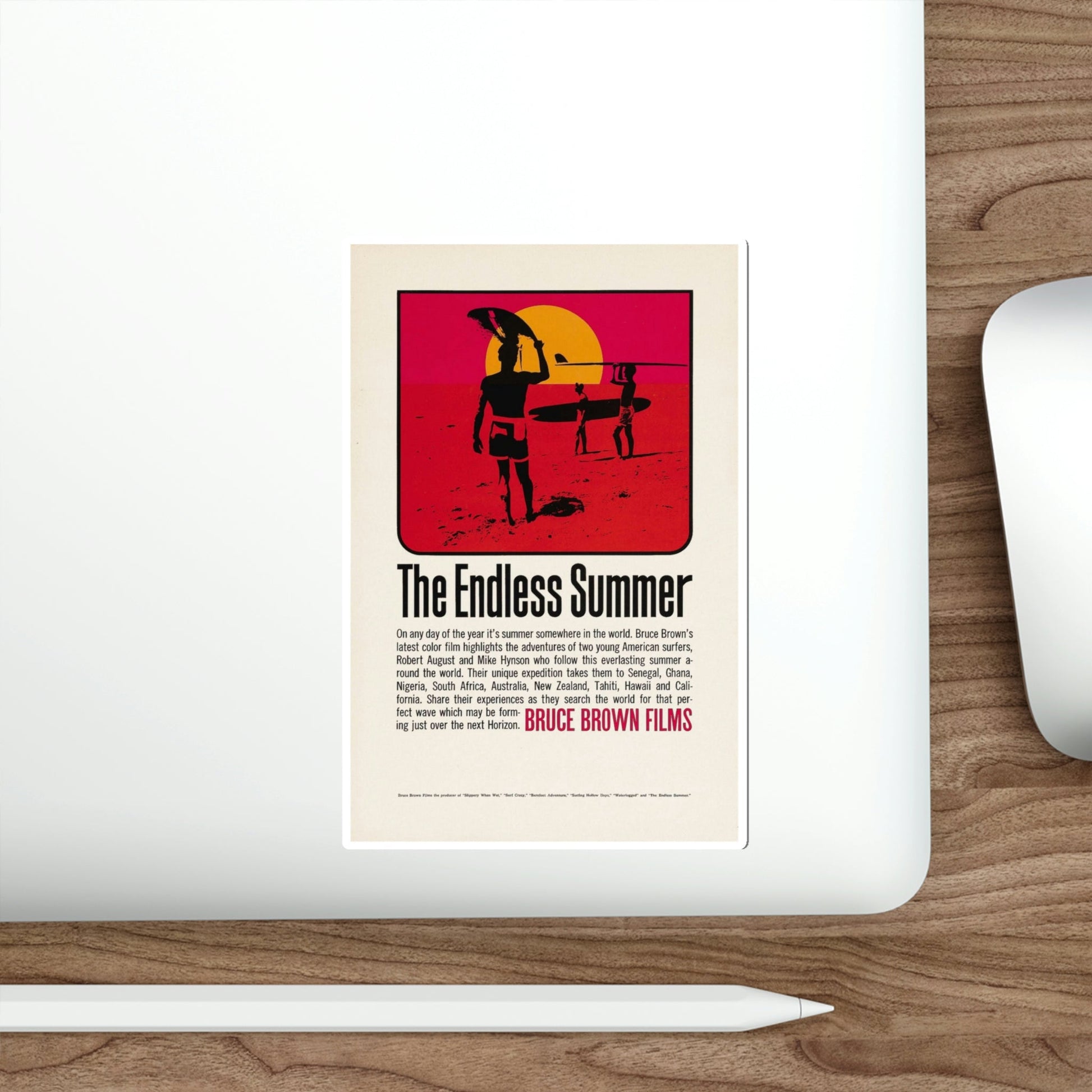 The Endless Summer 1966 Movie Poster STICKER Vinyl Die-Cut Decal-The Sticker Space