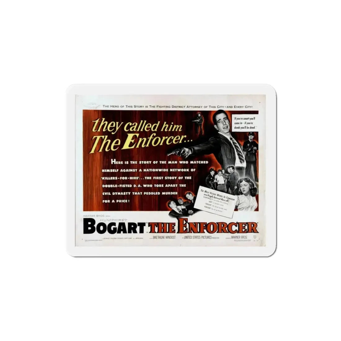 The Enforcer 1951 Movie Poster Refrigerator Magnet 3 Inch - The Sticker Space