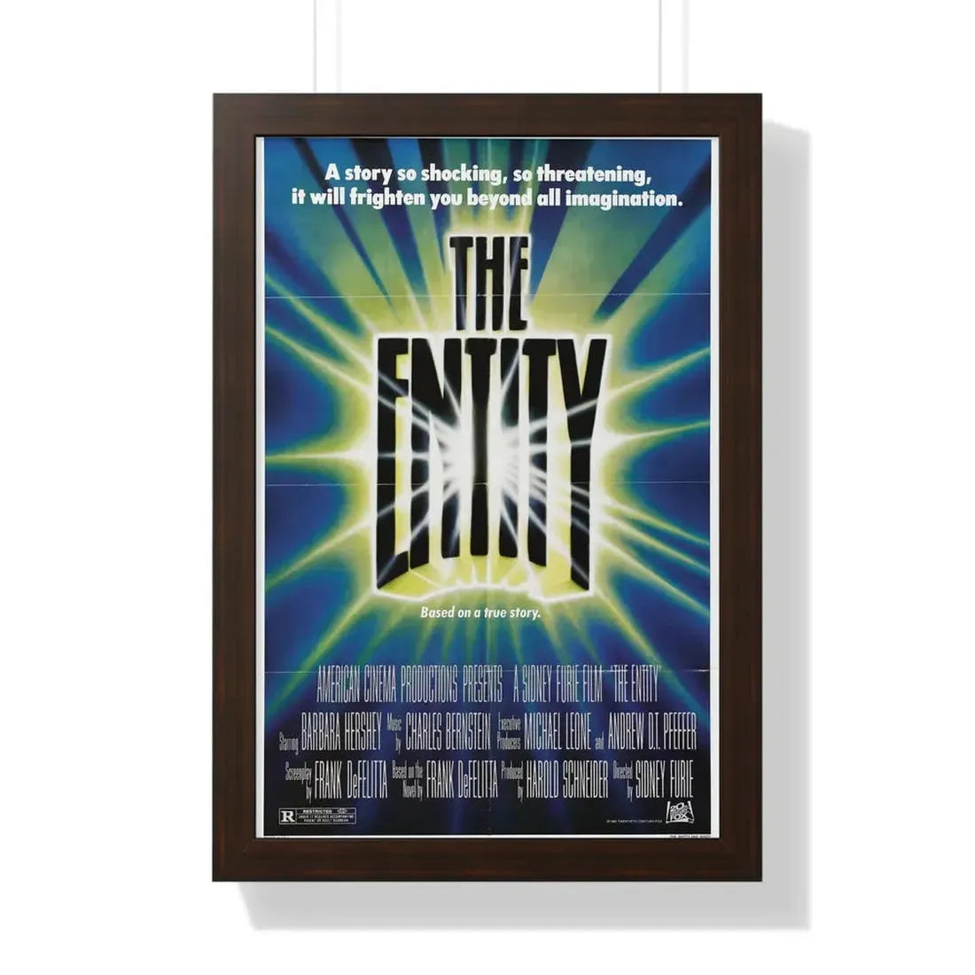 THE ENTITY 1982 - Framed Movie Poster 16″ x 24″ Walnut - The Sticker Space
