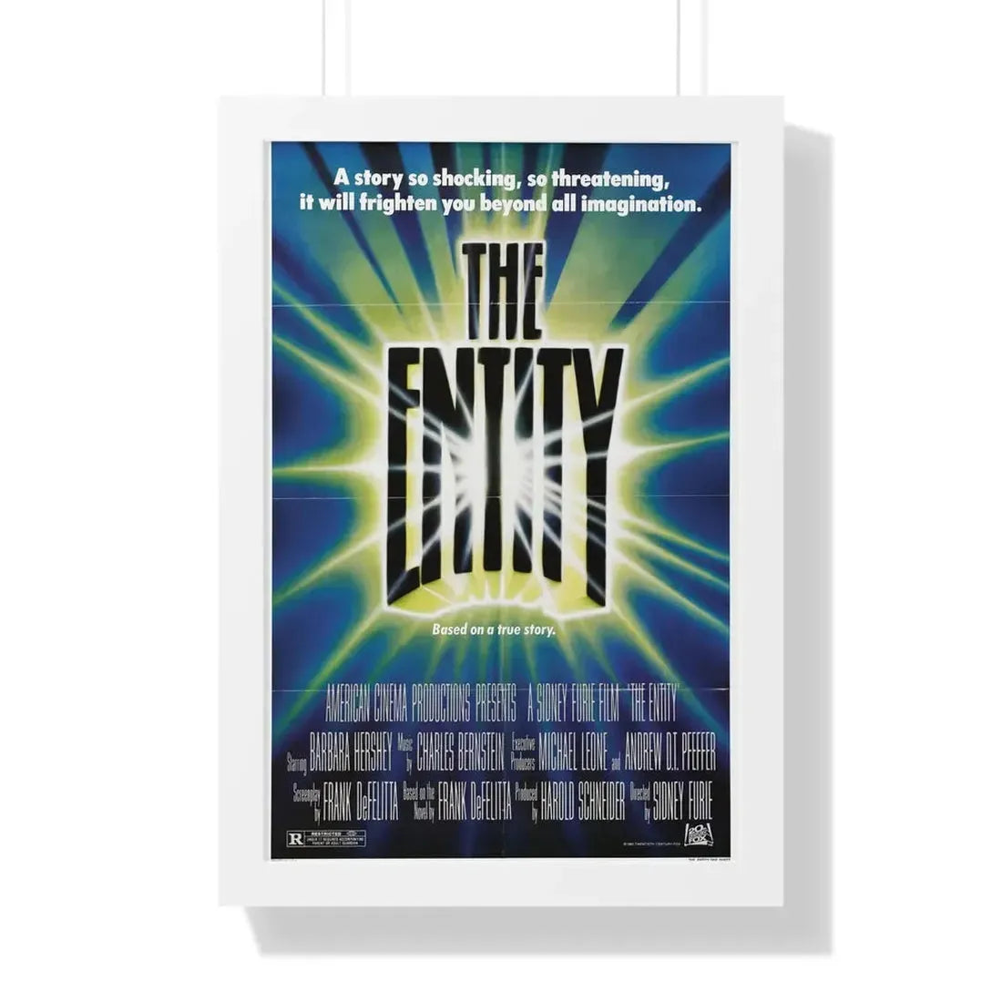 THE ENTITY 1982 - Framed Movie Poster 16″ x 24″ White - The Sticker Space