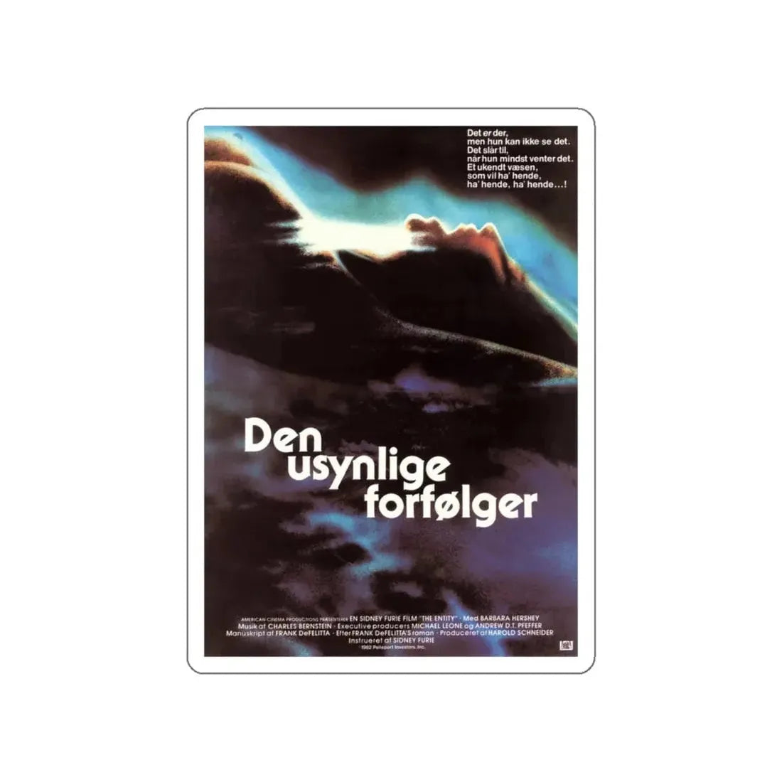 THE ENTITY (DANISH) 1982 Movie Poster STICKER Vinyl Die-Cut Decal 4 Inch - The Sticker Space