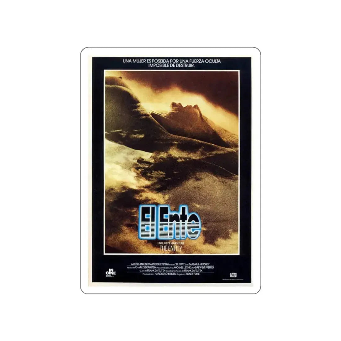 THE ENTITY (FRENCH) 1982 Movie Poster STICKER Vinyl Die-Cut Decal 3 Inch - The Sticker Space