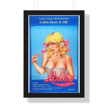 THE EROTIC ADVENTURES OF LOLITA 1982 - Framed Movie Poster 16″ x 24″ Black - The Sticker Space