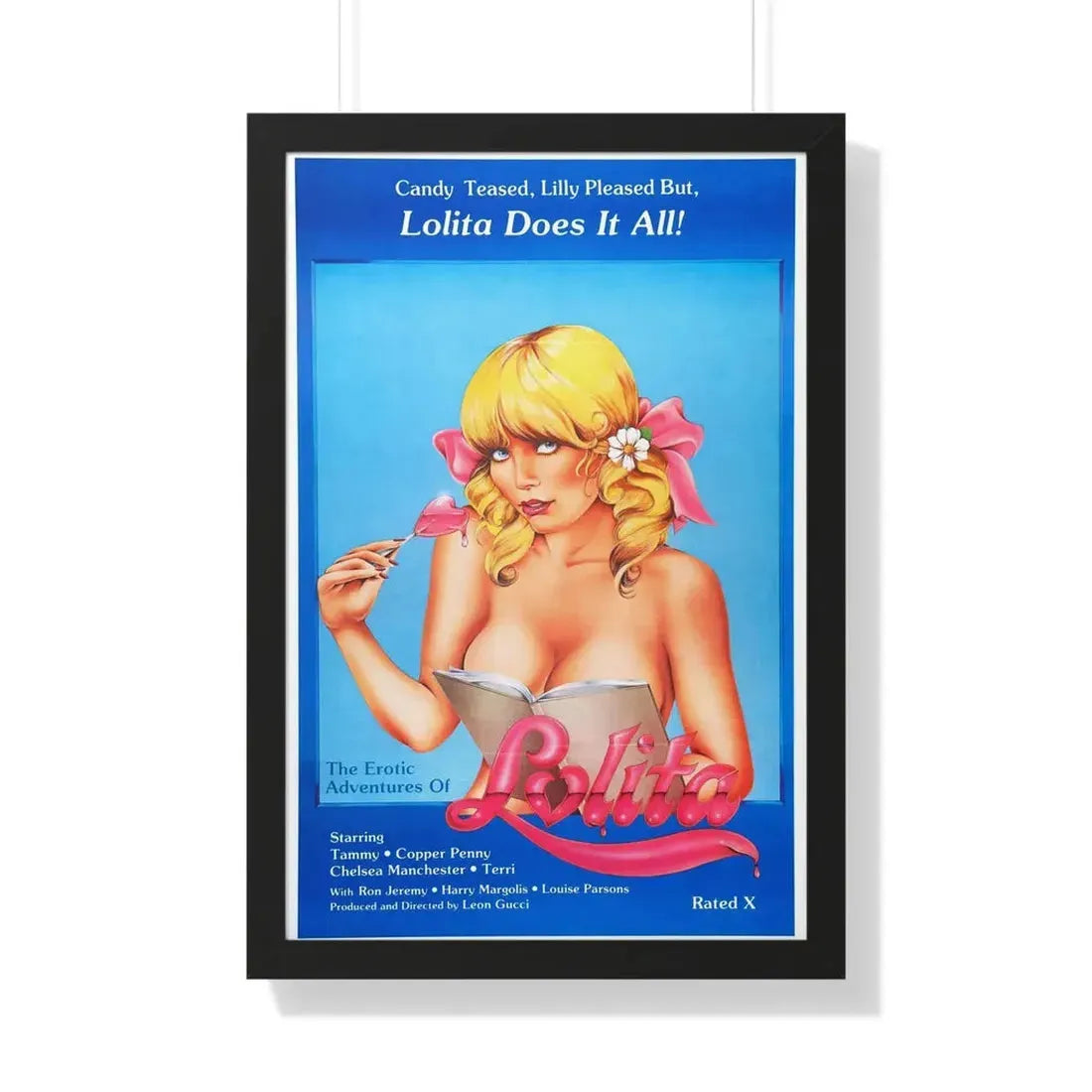 THE EROTIC ADVENTURES OF LOLITA 1982 - Framed Movie Poster 20" x 30" Black - The Sticker Space