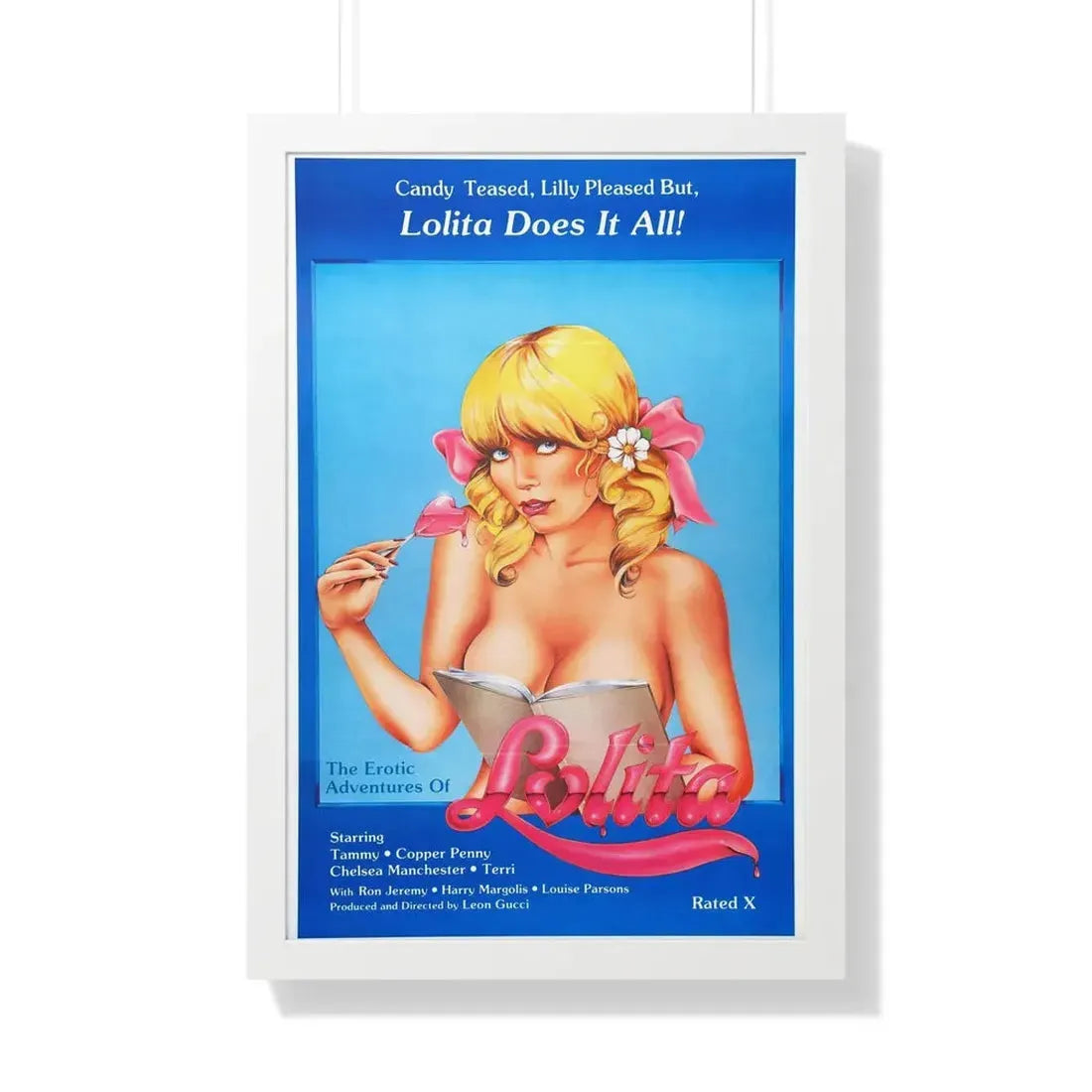 THE EROTIC ADVENTURES OF LOLITA 1982 - Framed Movie Poster 20" x 30" White - The Sticker Space