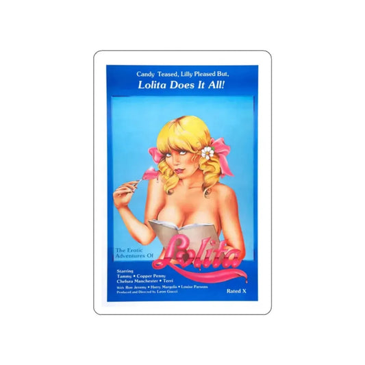 THE EROTIC ADVENTURES OF LOLITA 1982 Movie Poster STICKER Vinyl Die-Cut Decal 2 Inch - The Sticker Space