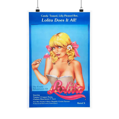 THE EROTIC ADVENTURES OF LOLITA 1982 - Paper Movie Poster 12″ x 18″ Matte - The Sticker Space