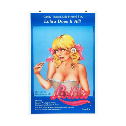 THE EROTIC ADVENTURES OF LOLITA 1982 - Paper Movie Poster 36" x 54" Matte - The Sticker Space