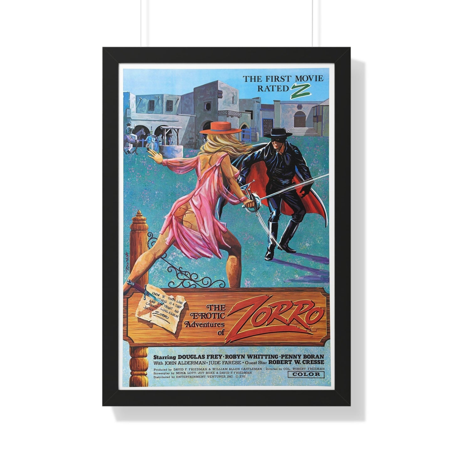 THE EROTIC ADVENTURES OF ZORRO 1972 - Framed Movie Poster-20" x 30"-The Sticker Space