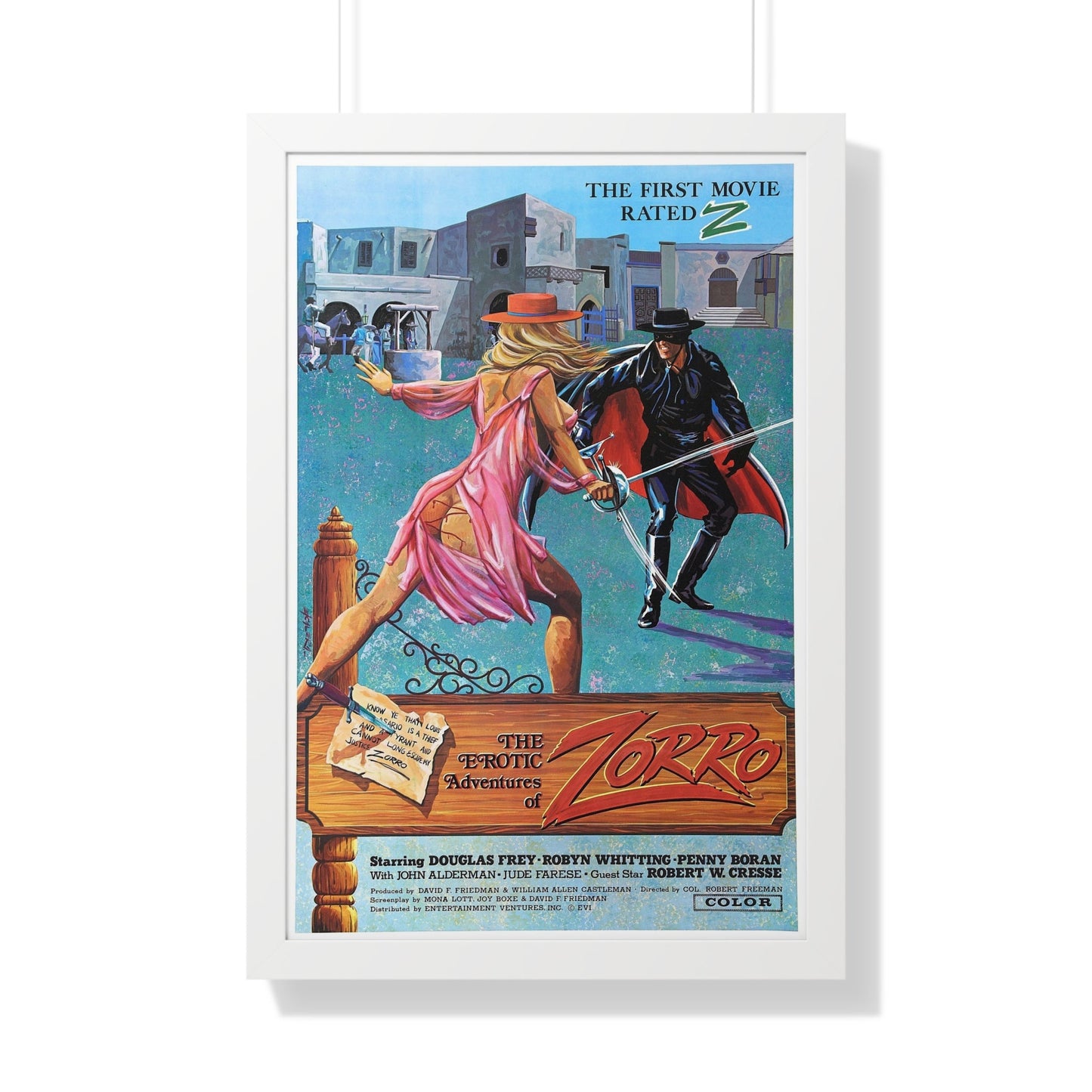 THE EROTIC ADVENTURES OF ZORRO 1972 - Framed Movie Poster-20" x 30"-The Sticker Space