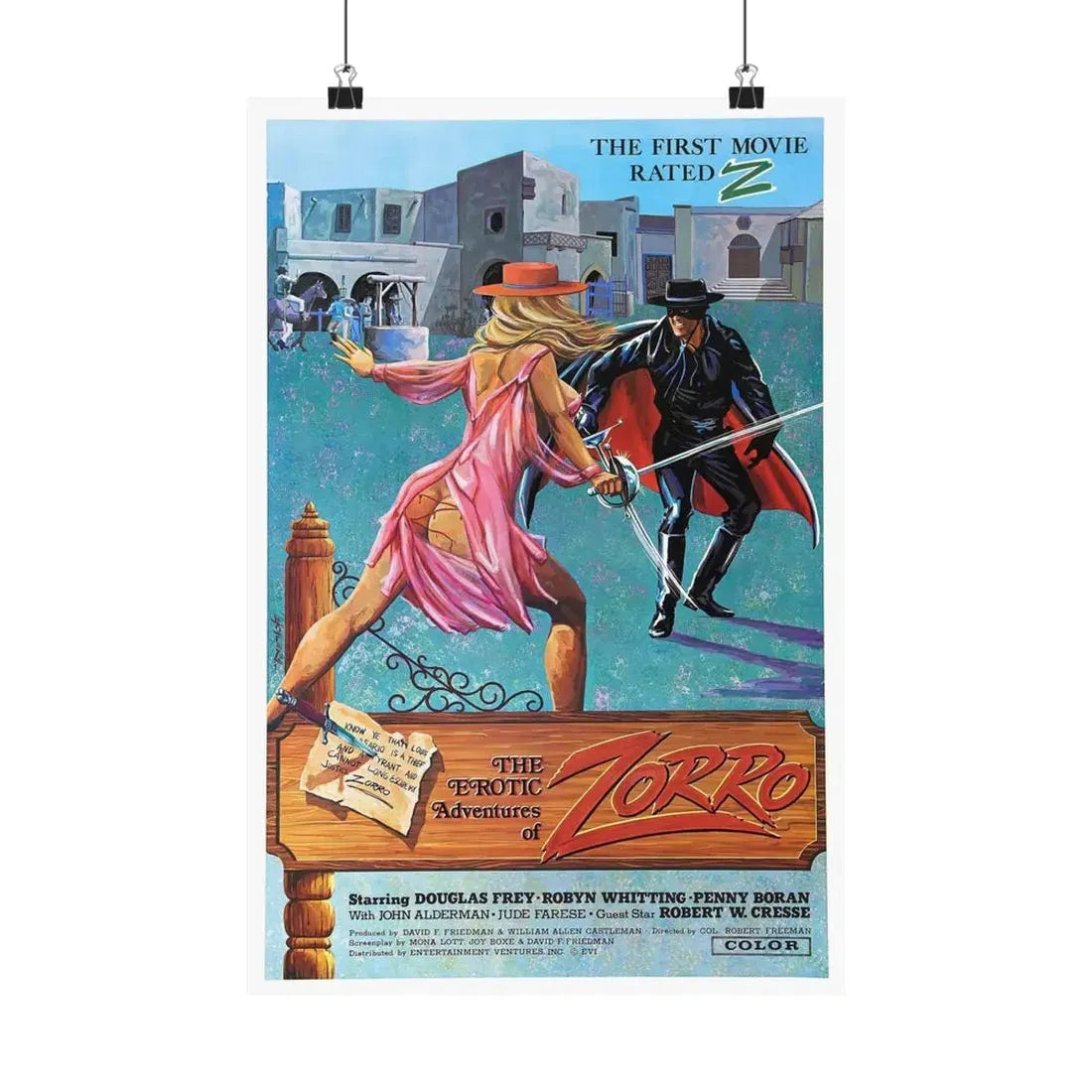 THE EROTIC ADVENTURES OF ZORRO 1972 - Paper Movie Poster 12″ x 18″ Matte - The Sticker Space