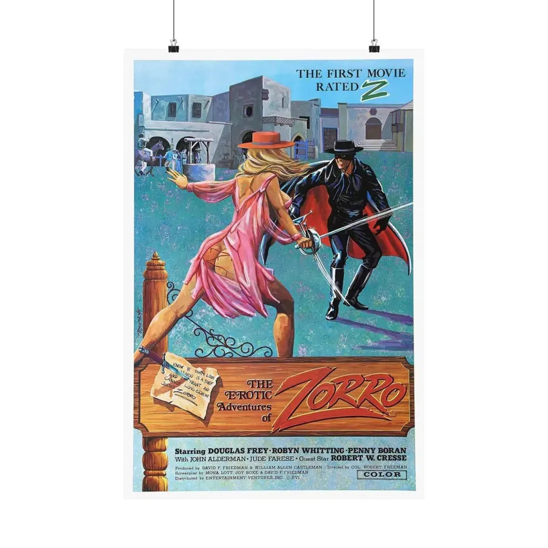 THE EROTIC ADVENTURES OF ZORRO 1972 - Paper Movie Poster 20″ x 30″ Matte - The Sticker Space